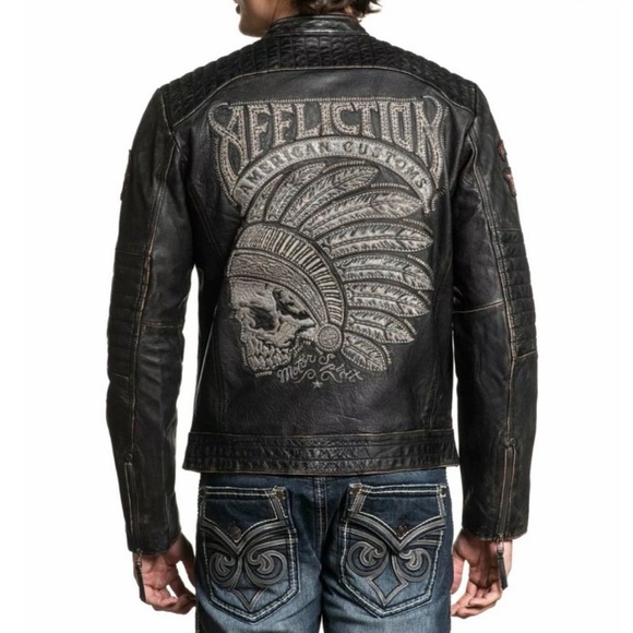 NWT Affliction Full Measure Leather Jacket. - Picture 4 of 11